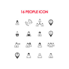 Set people vector design icon
