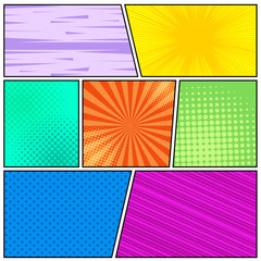 Comic book page bright background