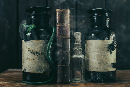 Halloween decor. Witch's potion.