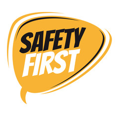 safety first retro speech bubble