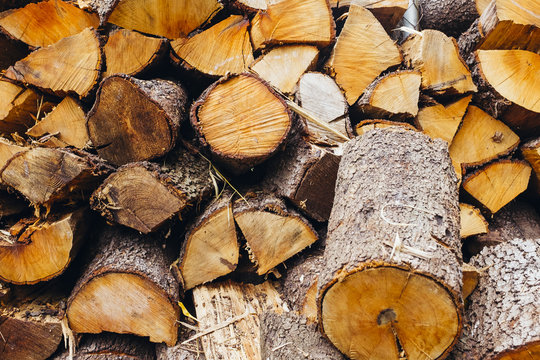 Split logs ready for the fireplace