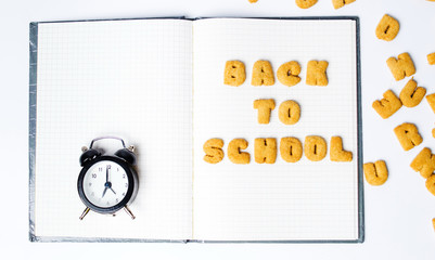 Back to school written with cookies