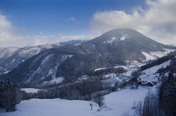 Snowy mountains in Austria