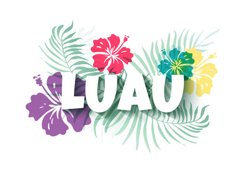 Fototapeta Hawajski Luau Kolorowe tło. Znak Party. Ilustracji wektorowych