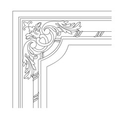 Vintage baroque ornament, corner. Retro pattern antique style acanthus. Decorative design element filigree calligraphy vector. - stock vector