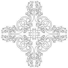 Vintage baroque ornament, corner. Retro pattern antique style acanthus. Decorative design element filigree calligraphy vector. - stock vector