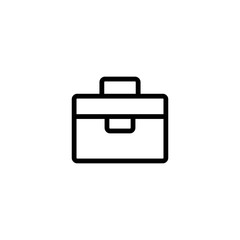 thin line briefcase, portfolio icon on white background