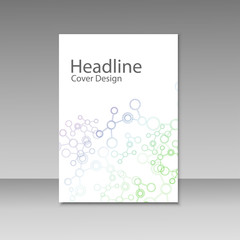 Cover brochure template with connect molecule background