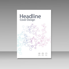 Cover brochure template with connect molecule background