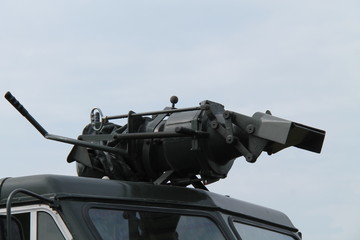 A Foam Nozzle on a Vintage Miltary Fire Engine Tender.