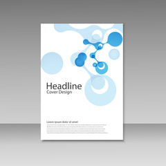 Abstract molecules brochure design. Vector cover template