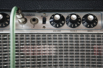 Control knobs on old amplifier