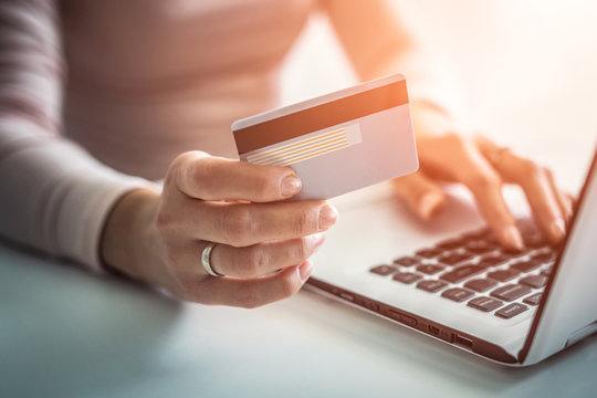 Online payment and shopping concepts.