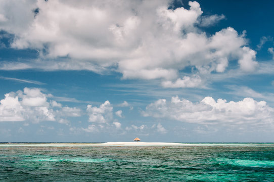 Remote caribbean island paradise