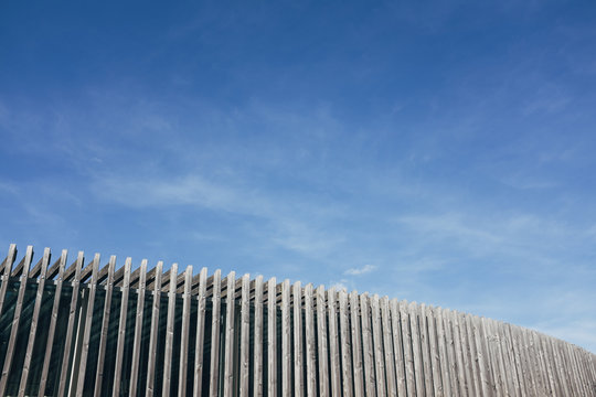 Detail of modern wood wall exterior