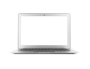 Modern laptop on white background