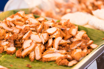 Traditional Thai chicken. Close-up.