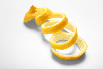 Lemon twist on white background