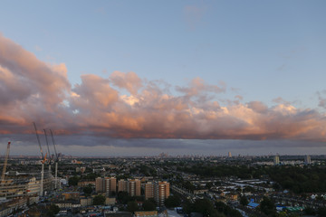 Orange clouds over London