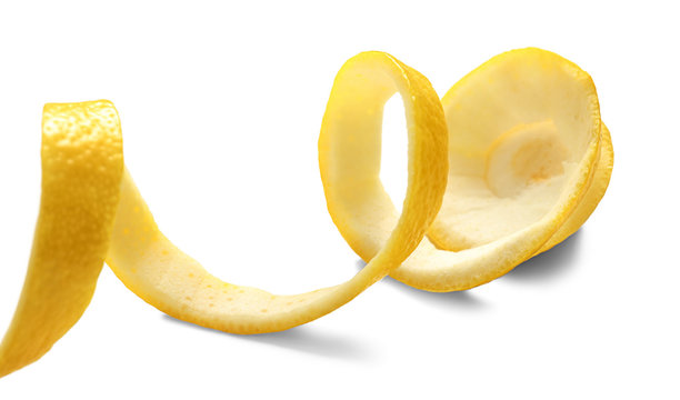 Lemon twist on white background