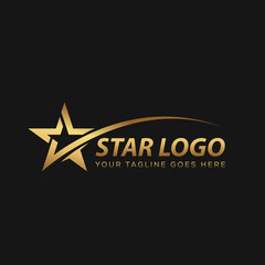 Gold Star Logo with Black Background