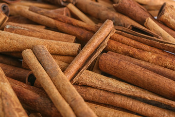 Cinnamon sticks, closeup