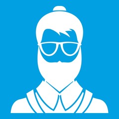Hipsster man icon white