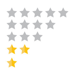 Customer review concept. Vector. Rating golden stars. Feedback, reputation and quality concept.