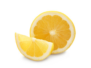 Fototapeta na wymiar Delicious sliced lemon on white background