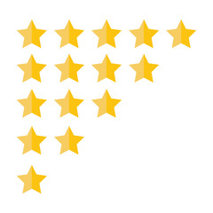 Customer review concept. Vector. Rating golden stars. Feedback, reputation and quality concept.