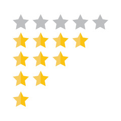 Customer review concept. Vector. Rating golden stars. Feedback, reputation and quality concept.