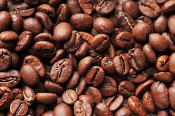Coffee beans background texture