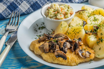 Fried chicken breast.