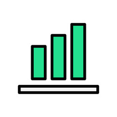 Graph icon in trendy flat style isolated on white background. Chart bar symbol. Vector illustration