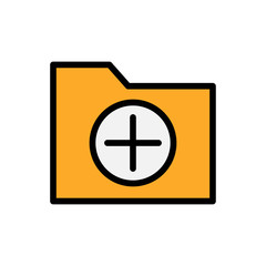Add folder flat icon. Vector illustration