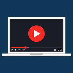 Streaming video. Vector. Online video concept. Internet video illustration. Online learning concept.