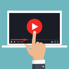 Streaming video. Vector. Online video concept. Internet video illustration. Online learning concept.