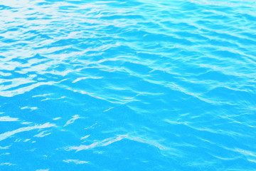 Blue clean water in swimming pool