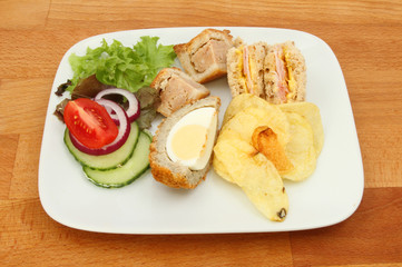 Buffet snacks on a plate