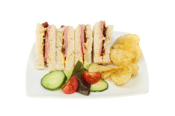 Ham and pickle sandwiches