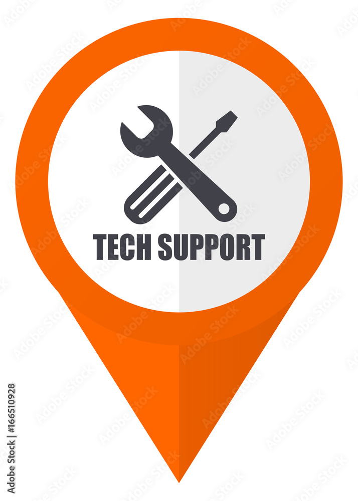 Leinwandbilder technical support orange pointer vector icon in eps 10 isolated on white background.