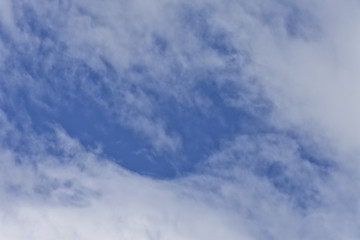 Clouds in the blue sky.