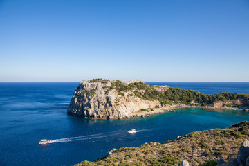 Fototapeta premium Bay off the coast of Lindos on Rhodes island, Greece.