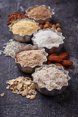 Selection of various gluten free flour