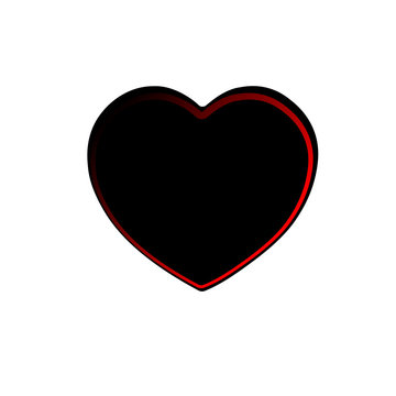 Heart icon, outline, silhouette. Symbol of love, romance and relationships