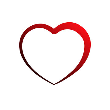 Heart icon, outline, silhouette. Symbol of love, romance and relationships