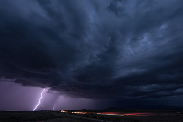 Desert monsoon lightning storm