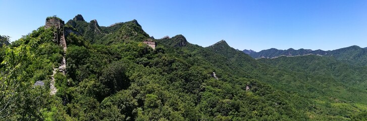 Fototapeta na wymiar Chinesische Mauer bei Jiangkou Panorama