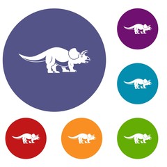 Styracosaurus icons set