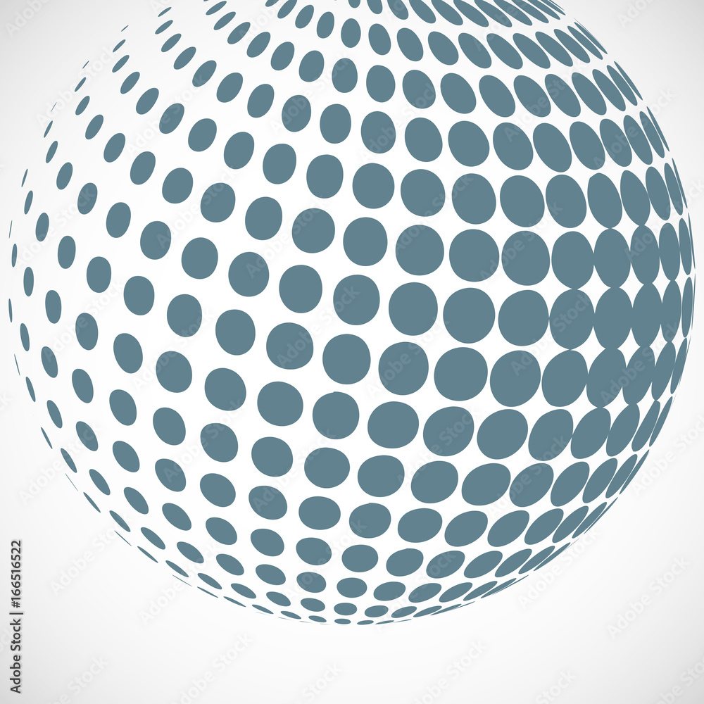 Poster Vector halftone sphere design element
